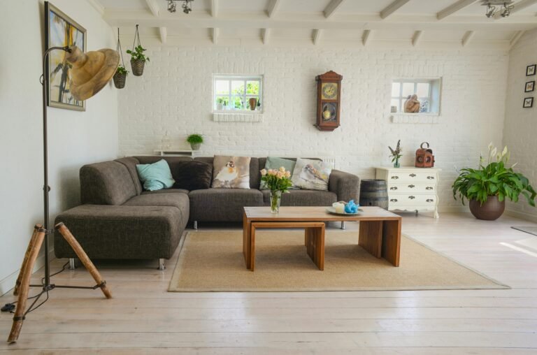 Clean and inviting Airbnb living room ready for guests in Dallas