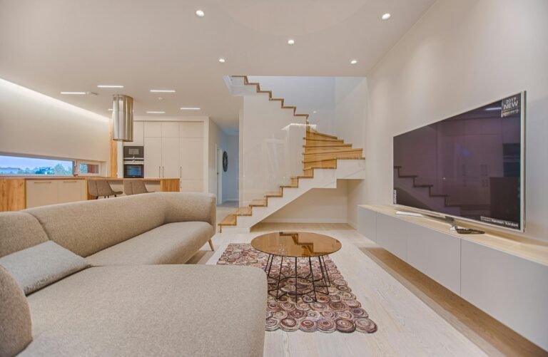 Clean and organized living room in a Dallas home
