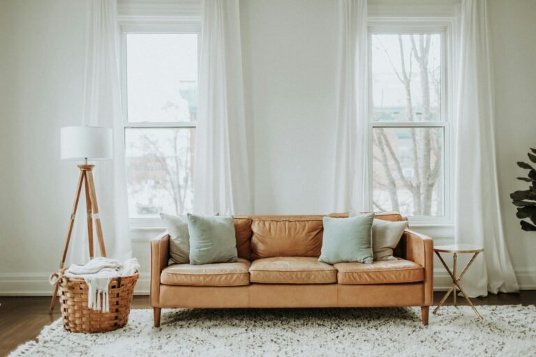 Clean living area with a couch representing Mess2Miracles house cleaning services in McKinney, Texas.